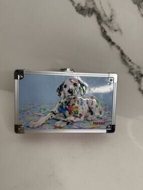 Vaultz Embossed Pink Spotted Dalmatian Dog Locking Supply Pencil Box Case